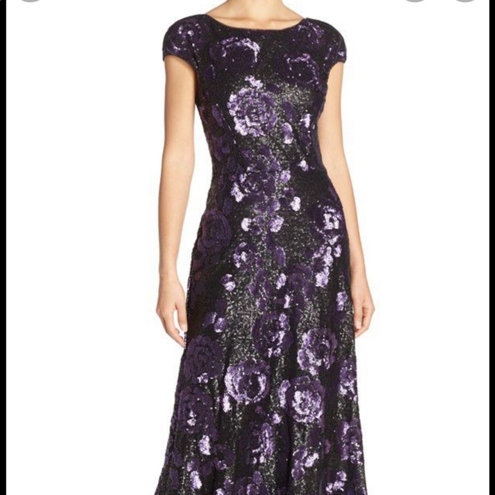 Vera Wang black and purple sequin gown size 12